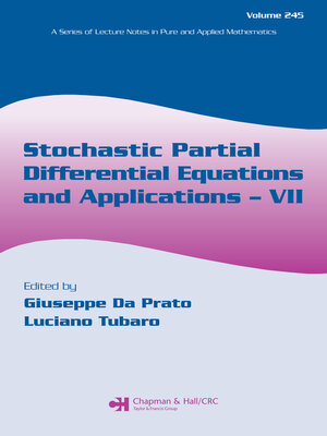 cover image of Stochastic Partial Differential Equations and Applications--VII